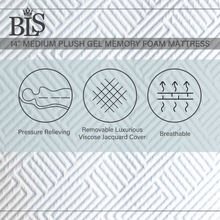 Load image into Gallery viewer, BLS 14 Inches Medium Plush Gel Memory Foam Mattress