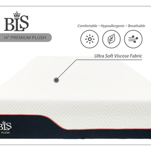 BLS 14 Inches Premium Plush Gel Memory Foam Mattress