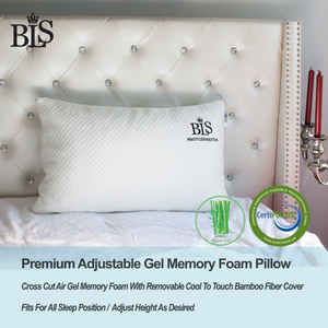 BLS Blue Diamond Adjustable Memory Foam Pillow