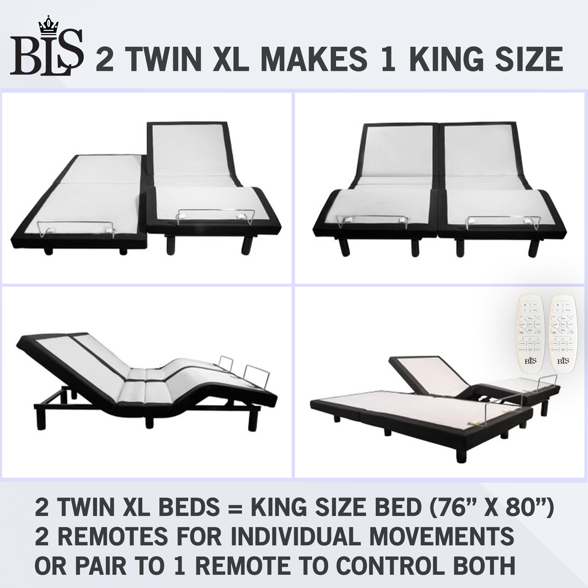 BLS Power Adjustable Base - Split King Size