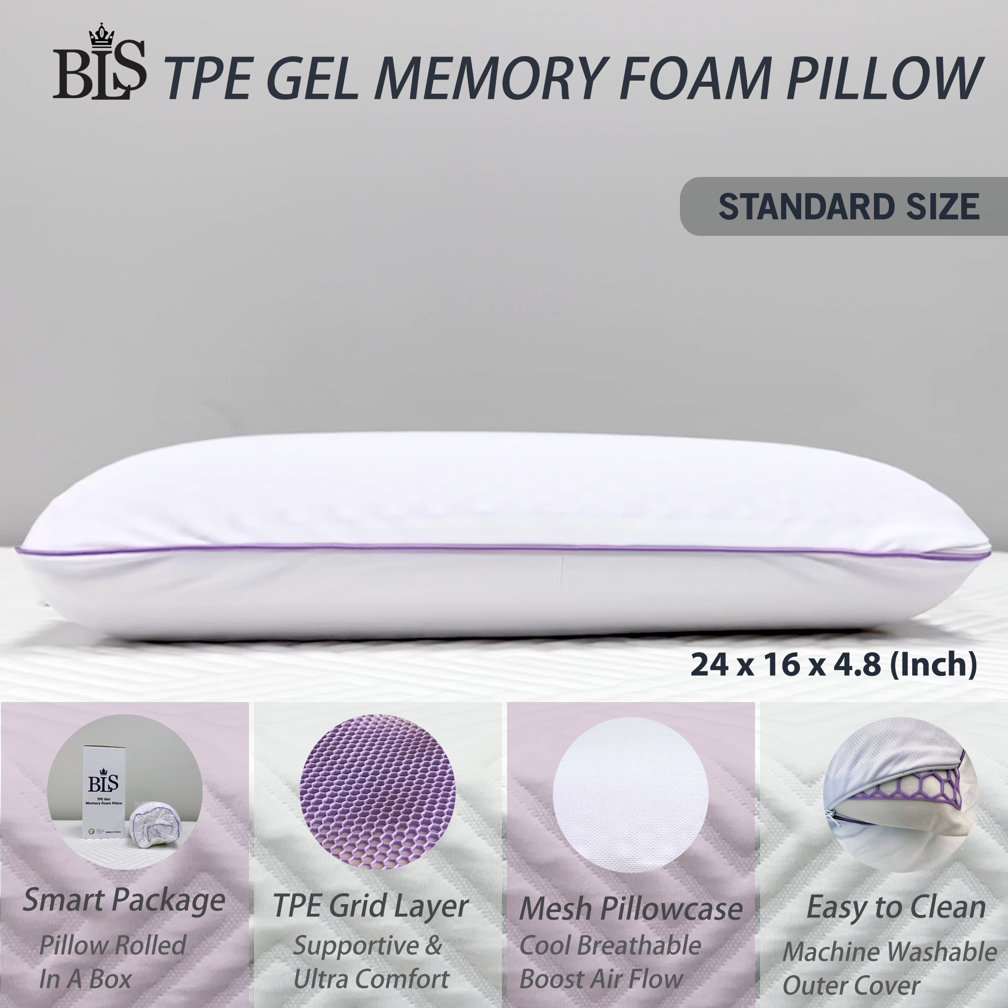 TPE Gel Memory Foam Pillow